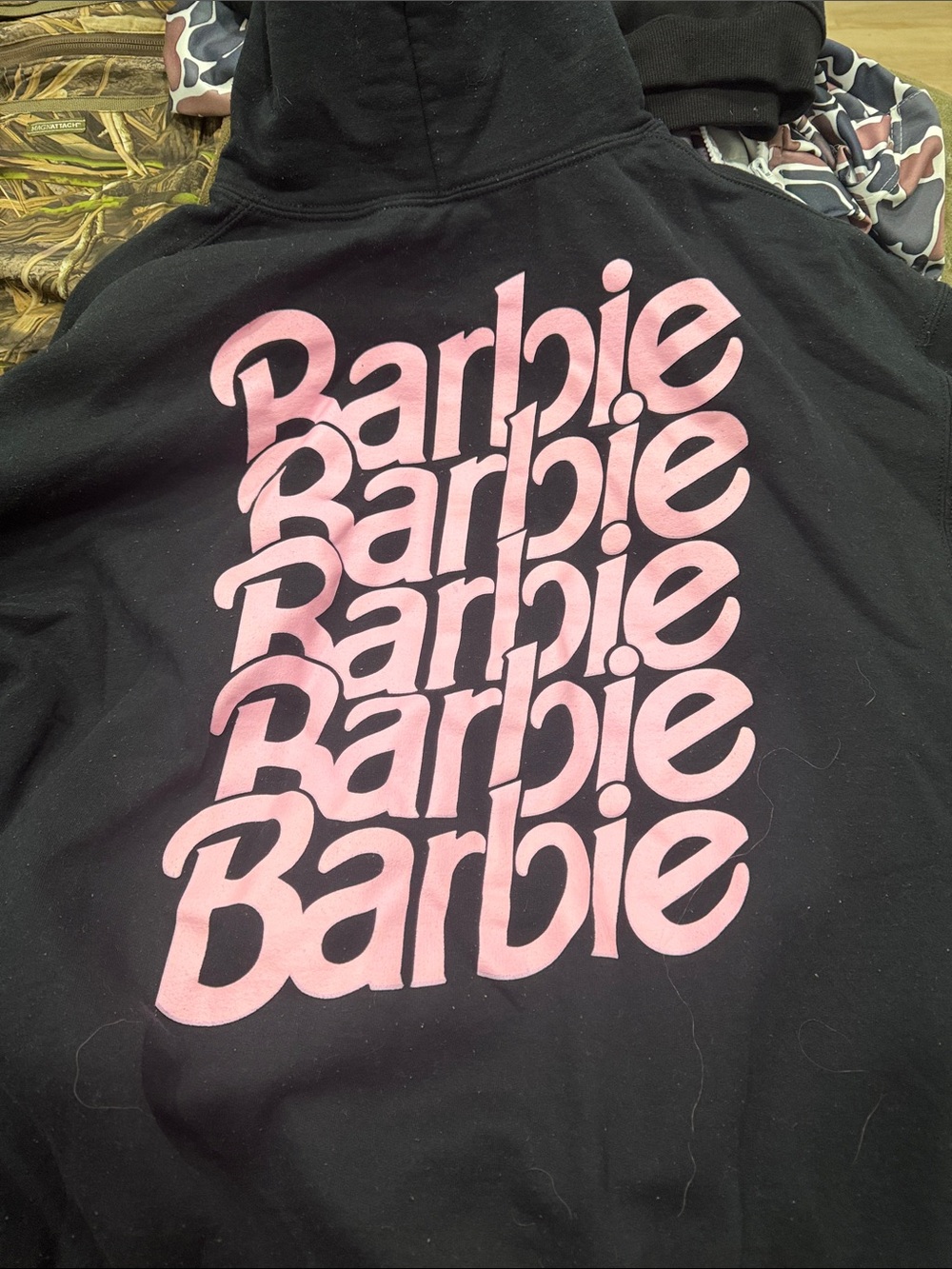 Barbie Black Hoodie with Pink Emblem - Picture 2 of 2